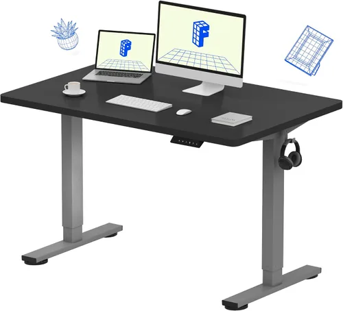 Vista 30 de FLEXISPOT Escritorio de Pie de Altura Ajustable Eléctrico, Marco de Escritorio de Pie de Acero Resistente con Controlador de Memoria
