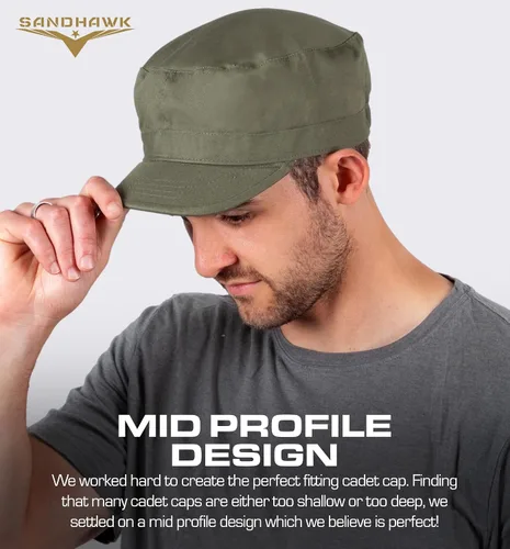 Vista 6 de Sandhawk Sombrero militar, sombrero del ejército, sombrero de conductor, gorra militar, gorra del ejército, sombrero de cadete, gorra de cadete