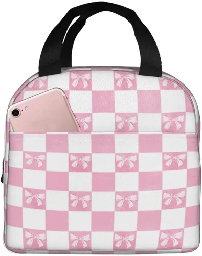 Vista 14 de Miaoquhe Lunch Box for Women Men Blue Plaid Checkered Insulated Lunch Bag for Teen Girls Adults Gingham Cute Preppy Reusable Portable Lunchbox