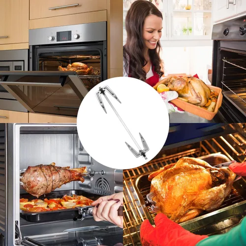 Vista 3 de DOITOOL - Tenedor de acero inoxidable para freidora de aire, piezas de repuesto para accesorios de freidora de aire, tenedor de pollo asado, carne
