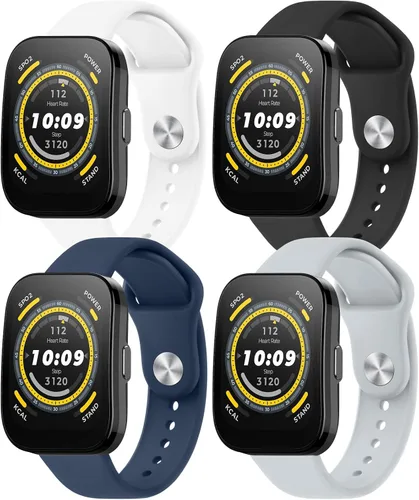 Vista 9 de Meliya Correa para Amazfit Bip 5 bandas para mujeres, hombres, mujeres y hombres, correa deportiva ajustable de silicona suave de 0.866 pulgadas