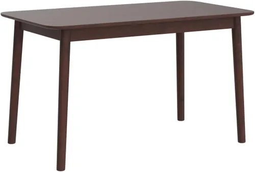 Vista 4 de Livinia Aslan Mesa de comedor rectangular de madera de roble malayo de 47 pulgadas, escritorio de cocina de madera maciza (nogal)