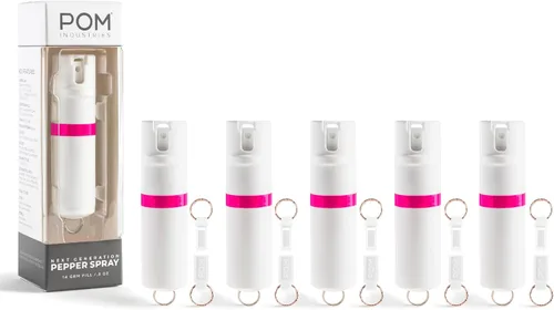 Vista 13 de POM Pepper Spray Keychain, Quick Key Release for Instant Access, Flip Top Safety, Maximum Strength OC Formula with UV Marking Dye, 25 Bursts, 10 ft