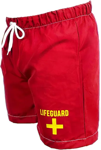 Vista 3 de Conjunto de pantalones cortos de natación para soltero, broma, color rojo