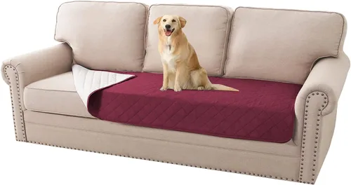 Vista 28 de H.VERSAILTEX Fundas de sofá de 2 plazas para perros, 100 % impermeables, con correas elásticas para mascotas y gatos (sofá biplaza, marrón)