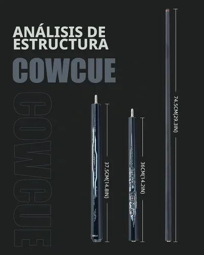 Vista 3 de CRICAL Carbon Fiber Jump Break Cue, 3-Piece, 13.0mm Tip, Uni-Loc