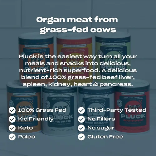 Vista 5 de Pluck Polvo de órganos de carne pura 100% hígado, riñón, bazo, corazón y páncreas de carne de res pasturada 100% alimentada con pasto