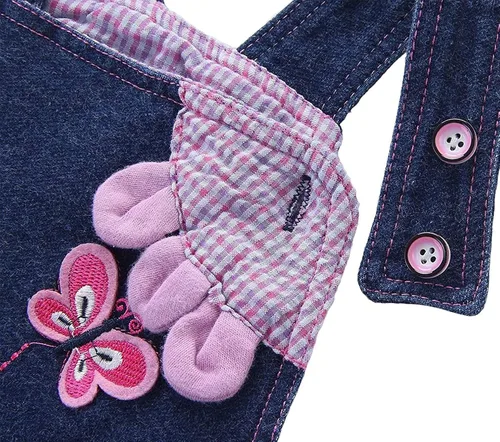 Vista 3 de KIDSCOOL SPACE Baby Girl Jean Overalls,Toddler Denim Cute 3D Bunny Outfit