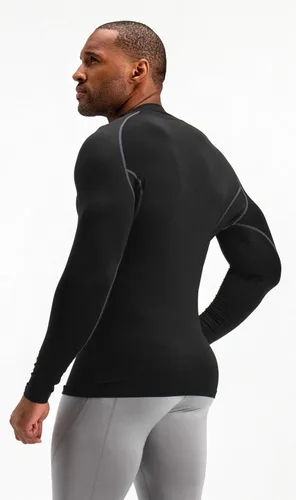 Vista 6 de DEVOPS 2 Pack Men's Thermal Turtle Mock Neck Shirts, Compression Long Sleeve Tops and Hoodies