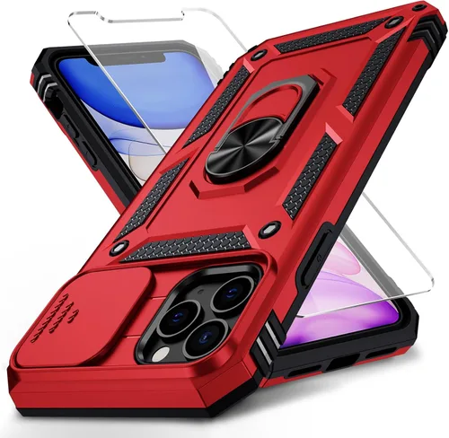 Vista 19 de Funda para iPhone 11 Pro con cubierta para lente de cámara, protector de pantalla HD, protección contra caídas de grado militar de 10 pies, soporte