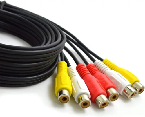 Vista 3 de BronaGrand Cable adaptador de 3 RCA macho a 6 RCA hembra Splitter Audio Video AV (3 pies)