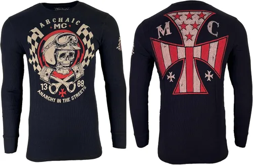 Vista 2 de Archaic by Affliction - Camisa térmica para hombre, inyector de combustible, color negro