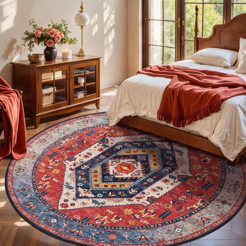 Vista 496 de SERISSA - Tapetes florales vintage, antideslizante, lavable, pequeño, ultrasuave, bohemio, de pelo bajo, para entrada, interiores, habitación