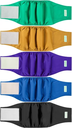Vista 9 de wegreeco Pañales para perros pequeños machos, bandas reutilizables para el vientre para perros machos, pañales lavables para cachorros machos