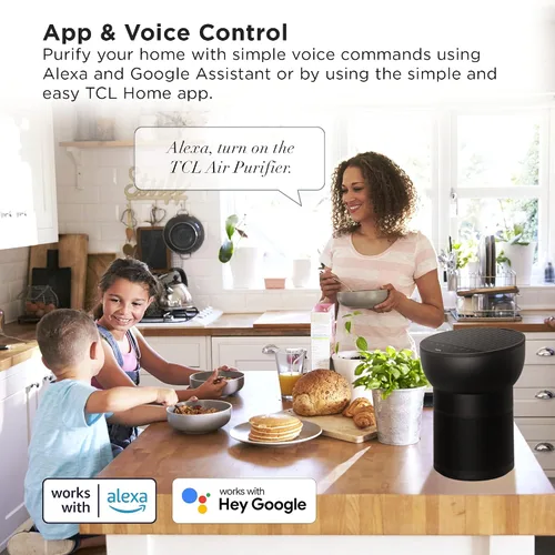 Vista 4 de TCL Breeva - Purificadores de aire A2 para dormitorio del hogar con ionizador de hasta 441 pies cuadrados, modo automático, filtro HEPA verdadero