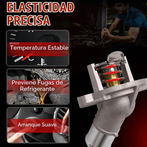 Vista 7 de MITZONE Conjunto de carcasa de termostato de refrigerante de motor de aluminio compatible con Chevy Cruze 2016-2019 Equinox 2018-2025 Buick Encore