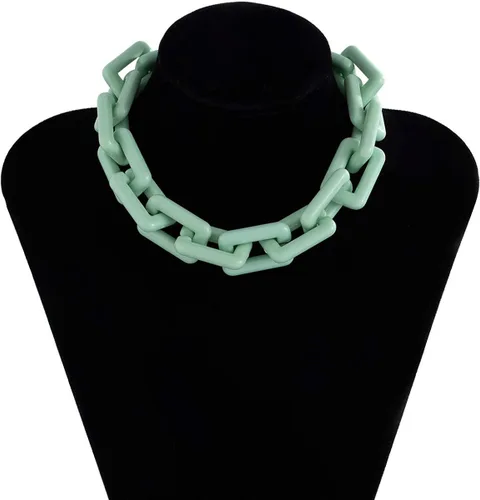 Vista 5 de Gargantilla de resina gruesa colorida, de color caramelo, acrílica, delicada, ligera, gruesa, punk indie Y2k, para mujeres y niñas, Resina, Acrílico
