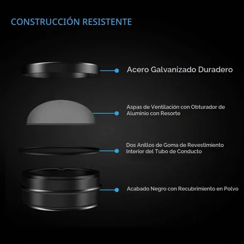 Vista 2 de AC Infinity Amortiguador de contraflujo de 4 pulgadas, inserto de conducto de flujo de aire unidireccional con aspas plegables con resorte