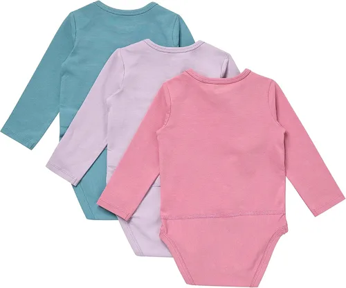 Vista 2 de Hanes Unisex Baby Pure Comfort Long Sleeve Bodysuits, Infant Bodysuits, Boys & Girls, 3-pack