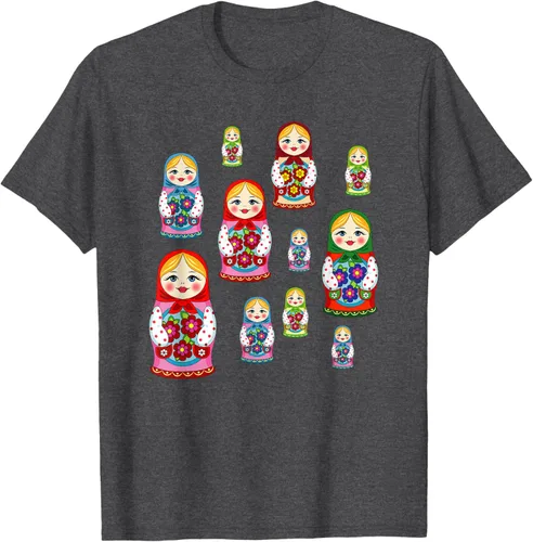 Vista 33 de Rusia - Camiseta de juguete retro para niños, diseño de muñecas rusas
