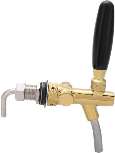 Vista 8 de Grifo de cerveza con control de flujo, grifo de cerveza ajustable de vástago largo, grifo de barril de cerveza Adurable, vástago cromado G5/8 grifo