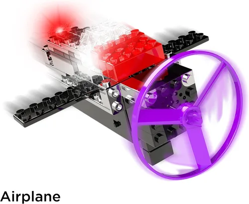 Vista 7 de E-Blox Power Blox Light N' Flight 5 en 1 STEM Kit (58 piezas), bloques de construcción con luz LED y juego de juguetes de lanzamiento de ventilador
