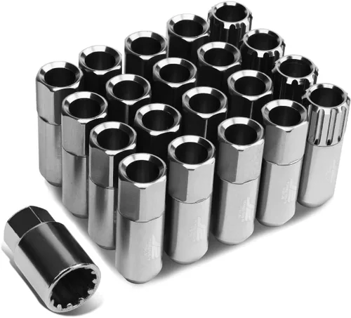Vista 11 de J2 Engineering 20 piezas de tuercas de aluminio 7075 de extremo abierto M12 x 1,5 con adaptador de zócalo, negro, para asiento cónico