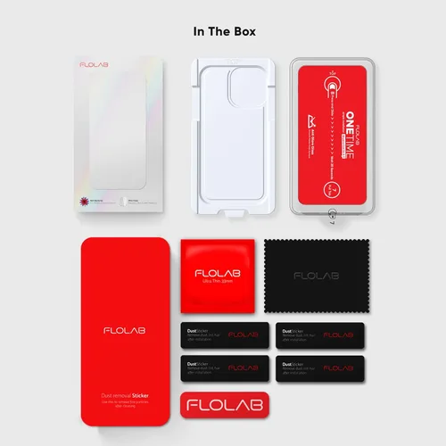 Vista 3 de FLOLAB NanoArmour ONETIME - Funda compatible con iPhone 14 Plus / 13 Pro Max, protector de pantalla antirreflejos, vidrio templado de grado militar