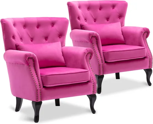 Vista 19 de Sillas de Brazo de Lectura Accent Sillas Midcentury Modernas Cómodas Silla de Sofá de Esquina, Silla de Club Wingback de Sala de Espera con Respaldo