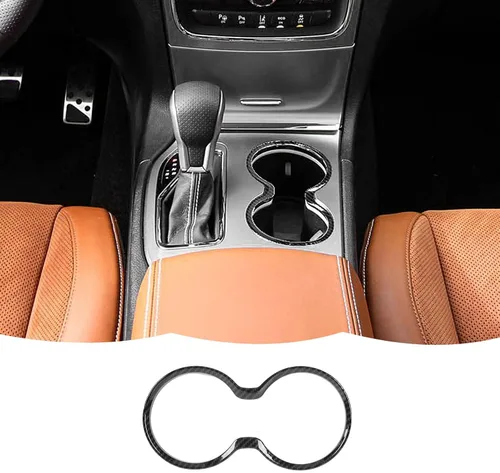 Vista 10 de Marco de Cubierta de Portavasos Accesorios Decorativos de Interior para Jeep Grand Cherokee 2011-2021 (Negro)