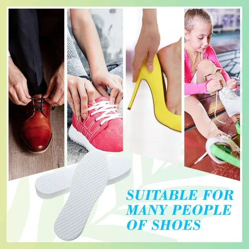 Vista 7 de Janmercy 100 pares de forros desechables para zapatos, plantillas finas transpirables reemplazables que absorben el sudor, plantillas para zapatos