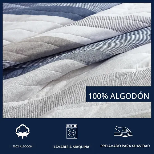 Vista 7 de Nautica - Juego de edredón tamaño individual, ropa de cama de algodón suave y transpirable con sensación de peso medio, juego de cama reversible