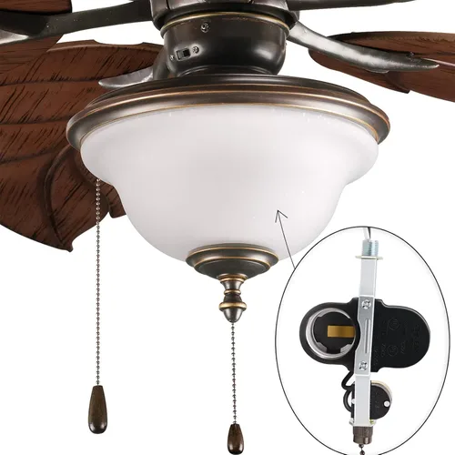 Vista 5 de ZE-310D ZE-310D - Interruptor de cadena para ventilador de techo con ZE-109M 660W Daul E27 Lamp Holder Cord On/Off Control for Fan Light Kit