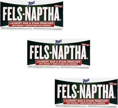 Vista 4 de Fels Naptha Barra de jabón y quitamanchas para ropa sucia, paquete de 2, 5.0 onzas por barra