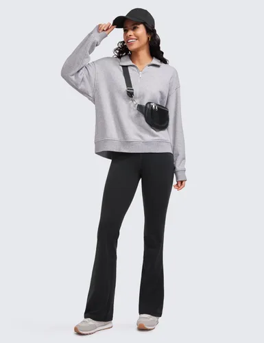 Vista 4 de CRZ YOGA Butterluxe - Pantalones acampanados de cintura alta para mujer de 30.5 32 pulgadas, pantalones de yoga de pierna ancha con bolsillo