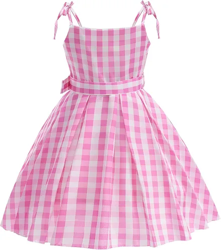 Vista 3 de Disfraz rosa para niñas, disfraz de película, disfraz de Halloween, fiesta de cumpleaños