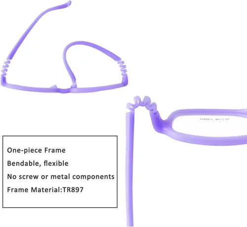 Vista 2 de AQWANO Children Optical Glasses Frame tr90 Flexible Bendable One-piece Safe Eyeglasses Girls Boy