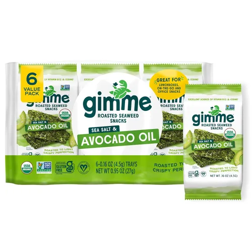 Vista 11 de Gimme Bocadillos de algas tostadas orgánicas de sal marina de 6 quilates