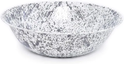 Vista 13 de Enamelware Cuenca pequeña, 4 cuartos de galón, Negro/Blanco Splatter (individual)
