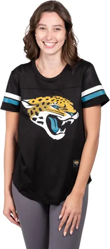 Vista 20 de Ultra Game Women's NFL Official Soft Mesh Varsity Stripe T-Shirt