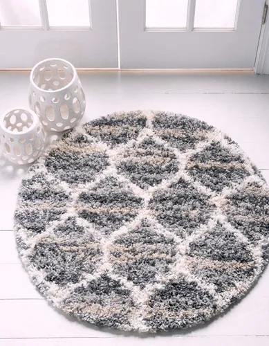 Vista 24 de Unique Loom Hygge Shag Collection - Alfombra de área enrejado (2 pies 2 pulgadas x 3 pies, rectangular, marfil / gris)
