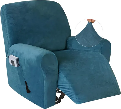 Vista 11 de 4 fundas de terciopelo grueso para silla reclinable, funda elástica para sofá reclinable de cuero, para sofá reclinable de casa rodante
