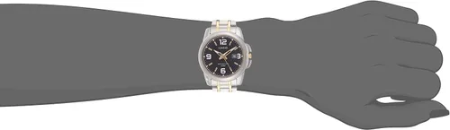 Vista 4 de Casio LTP1314SG-1AV Reloj de cuarzo de acero inoxidable plateado con esfera negra para mujer