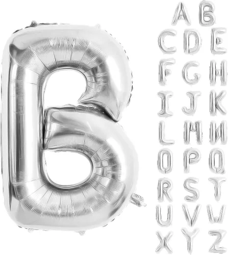 Vista 85 de Globos de letras azules de 40 pulgadas, globo grande del alfabeto de aluminio de Mylar para decoración de cumpleaños, boda, aniversario, graduación