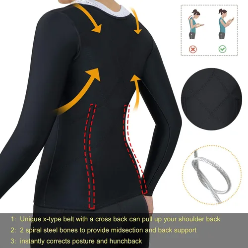 Vista 4 de Gotoly Corsé de entrenamiento de cintura para mujer faja moldeadora superior del brazo moldeadora quirúrgica más delgada