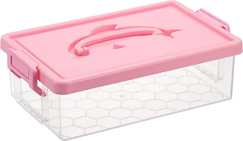 Vista 12 de BTSKY Caja de almacenamiento de plástico transparente pequeña con tapa, 9 x