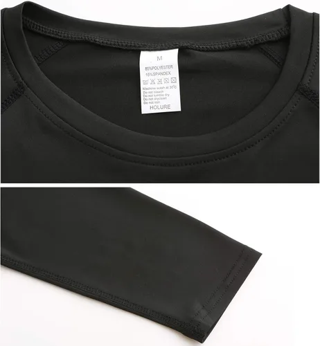 Vista 6 de Camisetas deportivas de manga larga de compresión para hombre paquete de 3