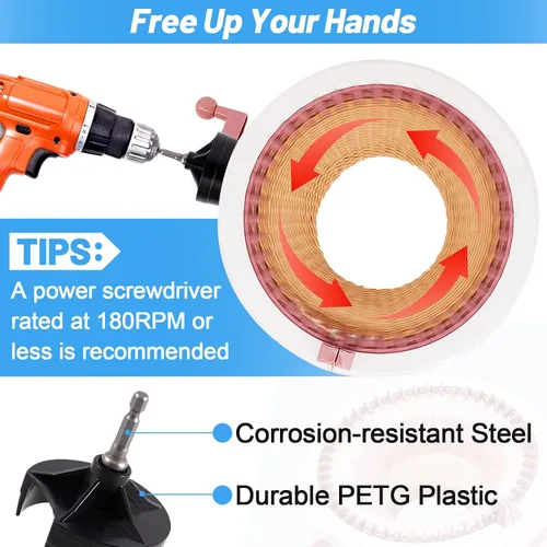 Vista 4 de Adaptador para máquinas de tejer, mango circular de manivela para telar anudado para Sentro 22 40 48 y Jamit, accesorio de potencia de taladro
