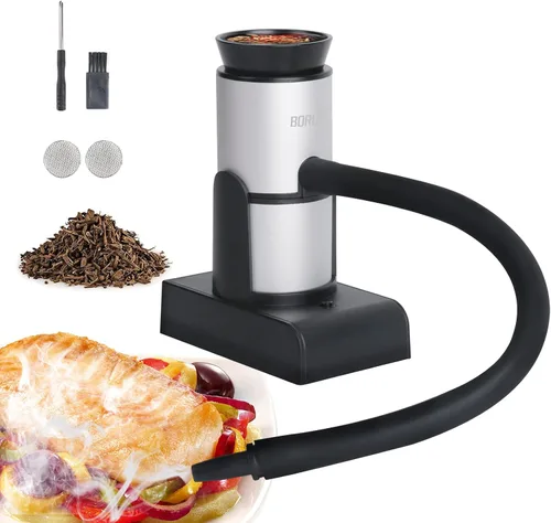 Vista 10 de BORUIT Pistola para Ahumar Cóctel Incluye Virutas de Madera y Accesorios, Ahumador Portátil para Bebidas, Kit de Infusión de Humo
