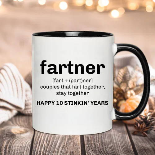 Vista 5 de Taza de 10 aniversario, regalos de boda de 10 aniversario para marido, regalos de boda de aniversario de 10 años para esposa, 10 años de matrimonio
